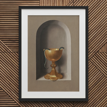 Chalice of Saint John the Evangelist - Hans Memling Art Print / Canvas Golden Goblet Ornate Fluted Base Coiled Green Snake Hans Memling’s