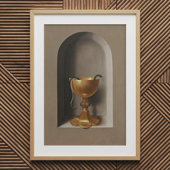 Chalice of Saint John the Evangelist - Hans Memling Art Print / Canvas Golden Chalice Ornate Base Snake Coiled Rim Depicted Hans Memling’s