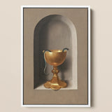 Chalice of Saint John the Evangelist - Hans Memling Art Print / Canvas Golden Chalice Ornate Base Two Snakes Coiled Rim Hans Memling’s