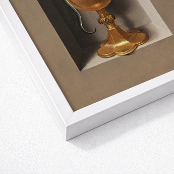 Golden Ornate Chalice Scalloped Base Intricate Hans Memling’s, Memling Art