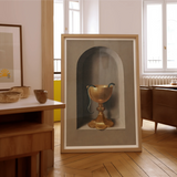 Chalice of Saint John the Evangelist - Hans Memling Art Print, Framed Artwork Golden Chalice Alcove