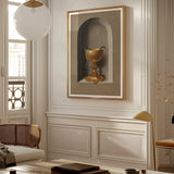 Chalice of Saint John the Evangelist - Hans Memling Art Print, Framed Artwork Golden Chalice Arched Niche