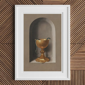 Chalice of Saint John the Evangelist - Hans Memling Art Print, Golden Chalice Ornate Stem Curved Handle