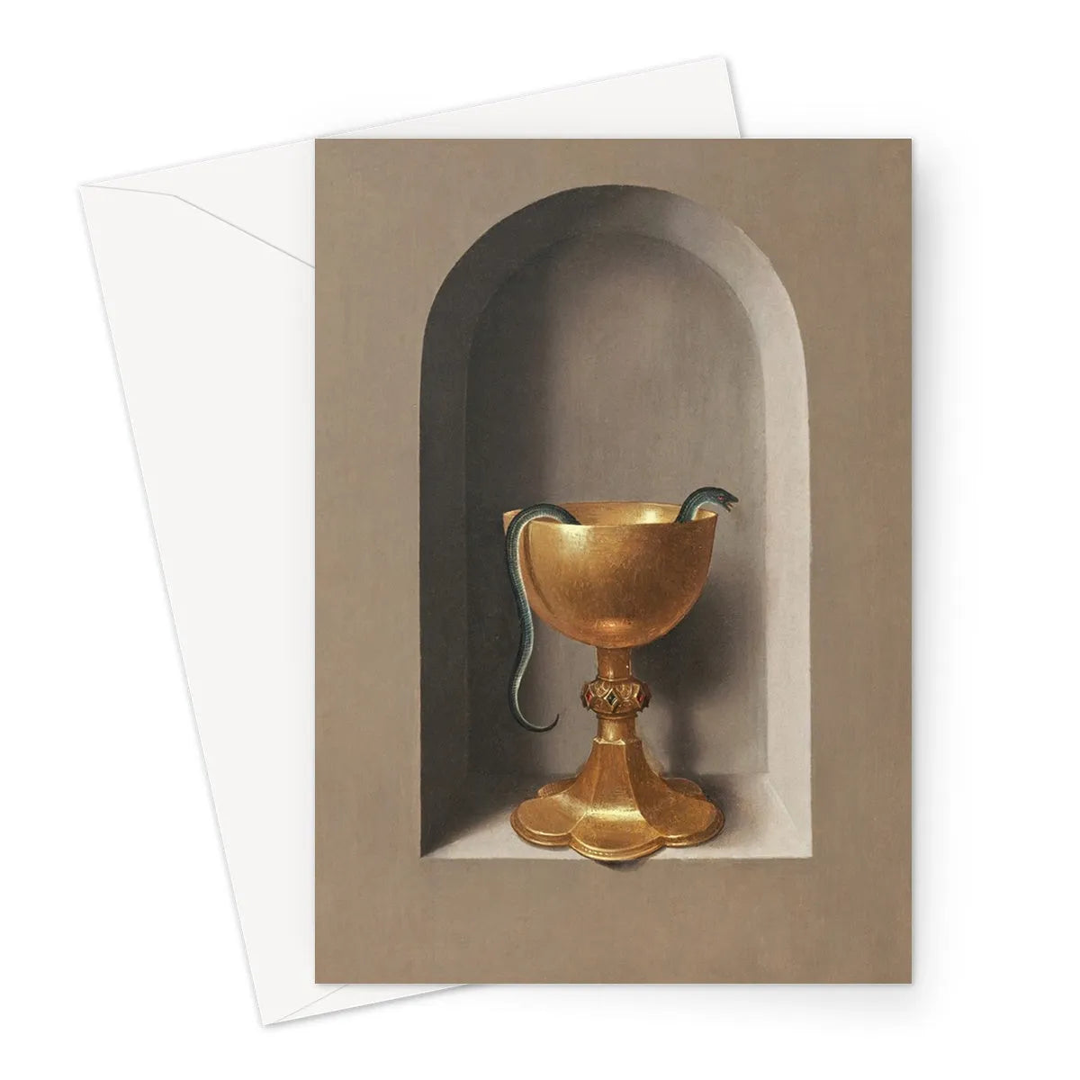 Chalice Of Saint John The Evangelist By Hans Memling Greeting Card - A5 Portrait / 1 Card - Notebooks & Notepads