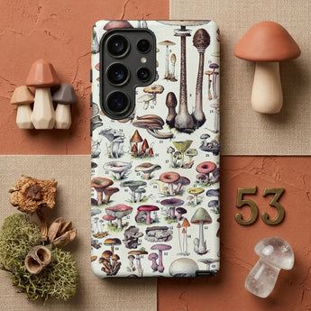 Champignon Colour Plate - Larousse Du Xxème Siècle Phone Case Pierre Larousse’s, Grand Dictionnaire Universel, Numbered Fungal Specimens,