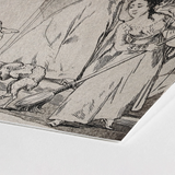 Chasing and Sweeping Bird Figures with Mens’ Heads out of a Door - Francisco De Goya Art Print / Canvas Black-and-white Ink Illustration