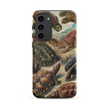 Chelonia Turtles - Ernst Haeckel Samsung Case, Galaxy S23 Plus / Matte, Black Smartphone Case Detailed Illustration Turtles Tortoises