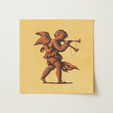 Cherub Blowing Trumpets - Neoclassical Angel Art Print / Canvas, 12x12’’ / 31x31cm / Unframed / no Border, Posters Prints & Visual Artwork,