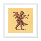 Cherub Blowing Trumpets Neoclassical Angel Art Print, Framed Angel Trumpets