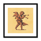Cherub Blowing Trumpets Neoclassical Angel Art Print, Framed Angel Trumpets