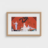 Chez La Marchande De Pavots - George Barbier 1920s Art Print / Canvas Framed Stylized Illustration Figures White Purple Barbier’s, Opulent