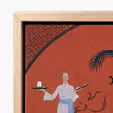 Framed Artwork Traditional-style Illustration Servant Light-colored Robes Tray George Barbier’s Chez, Barbier Art, Opulent Decadence