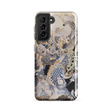 Chimera - Surreal Alien Sea Creatures Samsung Case, Galaxy S21 Fe / Gloss, Smartphone Case Intricate Abstract Organic Pattern Shades Black