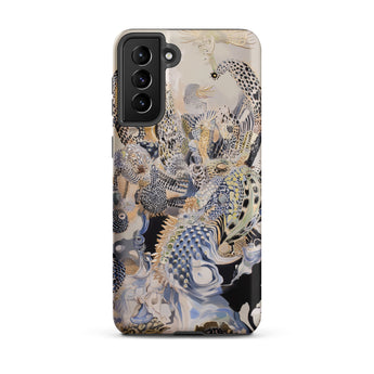 Chimera - Surreal Alien Sea Creatures Samsung Case, Galaxy S21 Plus / Matte, Smartphone Case Abstract Intricate Pattern Muted Dark Tones
