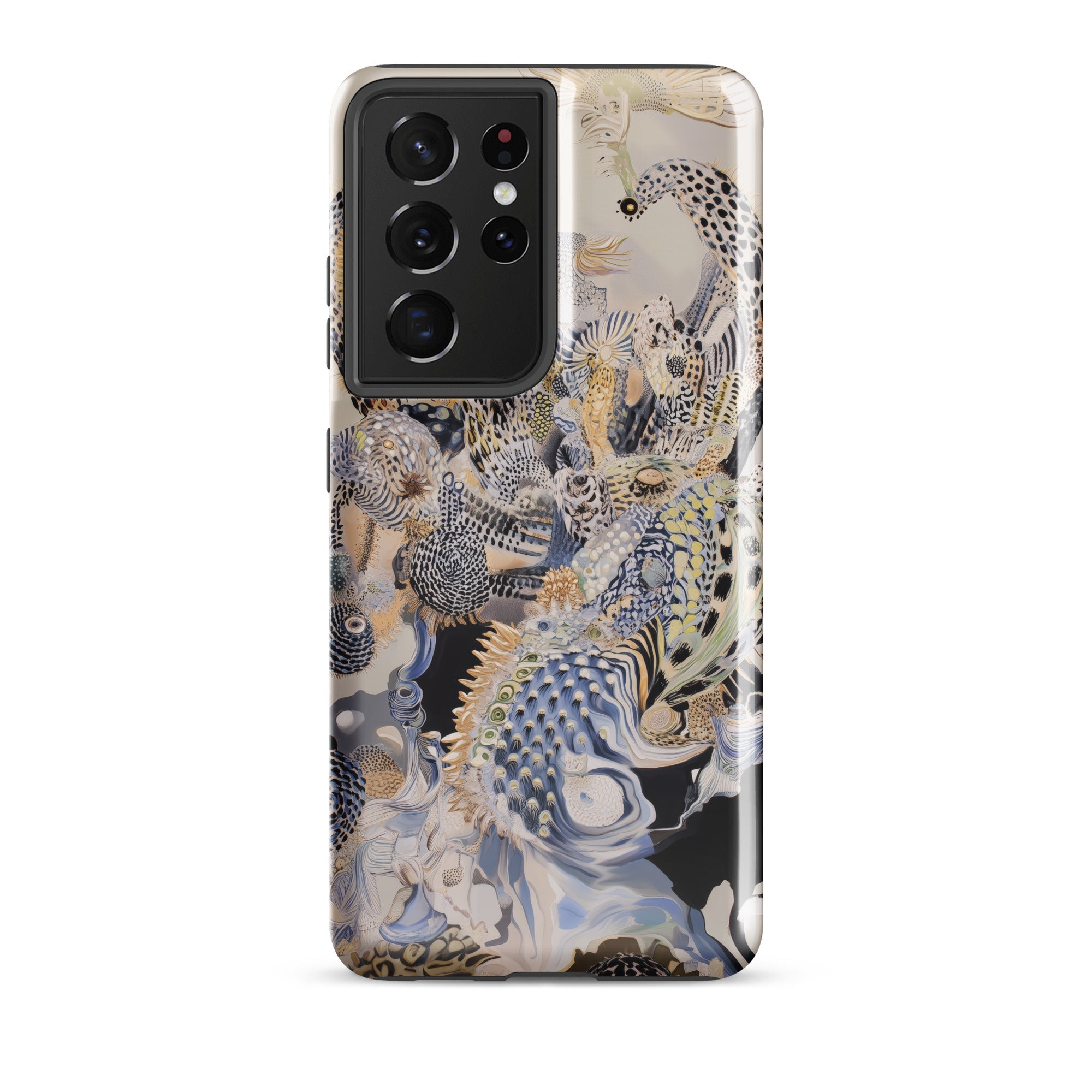Chimera Surreal Alien Sea Creatures Samsung Case, Galaxy S21 Ultra / Gloss, Smartphone Case Intricate Multi Colored Abstract Pattern Surface