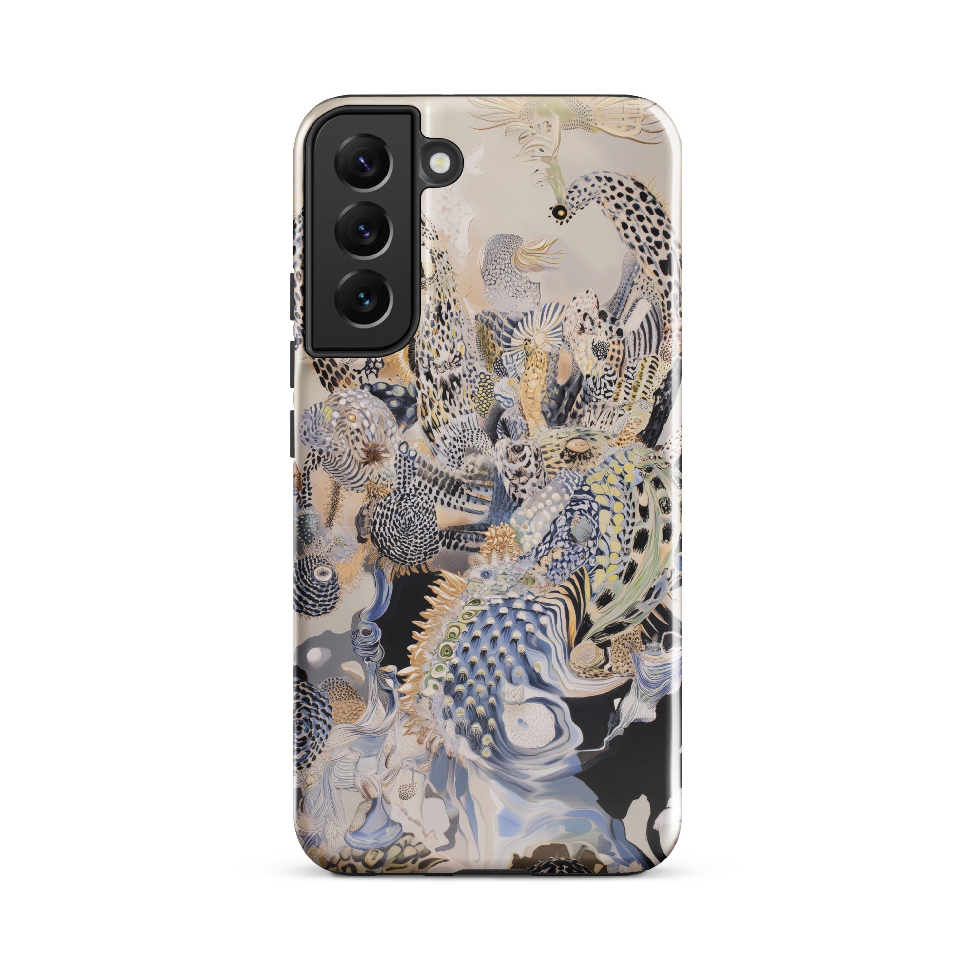 Chimera Surreal Alien Sea Creatures Samsung Case, Galaxy S22 Plus / Gloss, Smartphone Case Intricate Abstract Pattern Feathers Scales Muted