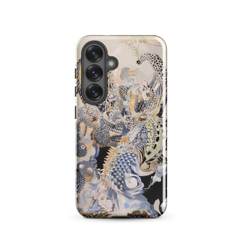 Chimera - Surreal Alien Sea Creatures Samsung Case, Galaxy S25 / Gloss, Smartphone Case Intricate Abstract Pattern Feathers Organic Textures