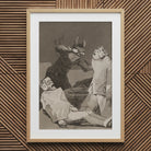 The Chinchillas - Francisco De Goya Art Print, 20x30’’ / 76x101cm / Natural Frame / 2’’ Matboard, Framed Monochrome Print Surreal Violent