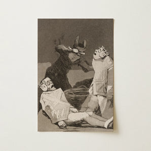 The Chinchillas - Francisco De Goya Art Print / Canvas 12x18’’ / 31x46cm / Unframed / no Border Monochromatic Dramatic Scene Three Figures