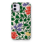 Chinese Aesthetic Botanical Pattern - Owen Jones Iphone Case, 11 / Matte, Floral-patterned Iphone Case Colorful Flowers Green Leaves Cream