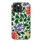 Chinese Aesthetic Botanical Pattern - Owen Jones Iphone Case, 12 Pro / Matte, Floral-patterned Smartphone Case Colorful Flowers Green Leaves