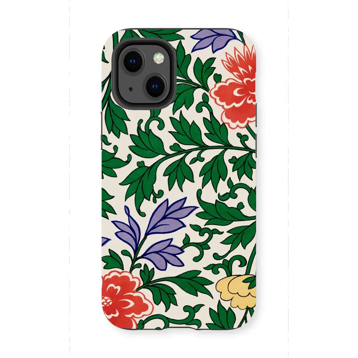 Chinese Aesthetic Botanical Pattern - Owen Jones Iphone Case, 13 Mini / Matte, Floral Patterned Smartphone Case Colorful Flowers Green