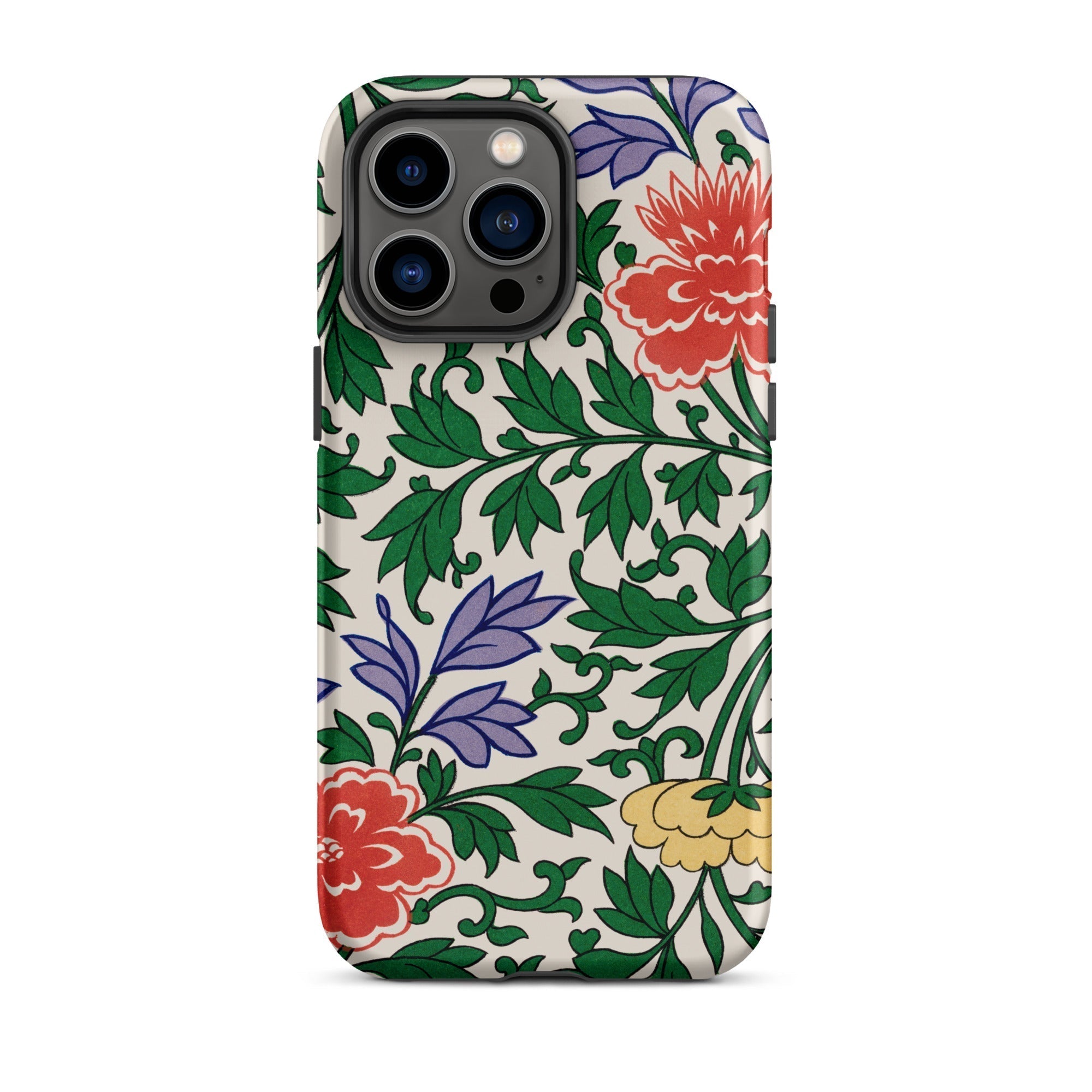 Chinese Aesthetic Botanical Pattern Owen Jones Iphone Case, 14 Pro Max / Matte, Floral Patterned Phone Case