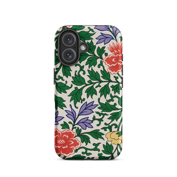 Chinese Aesthetic Botanical Pattern - Owen Jones Iphone Case, 16 / Matte, Floral Patterned Phone Case