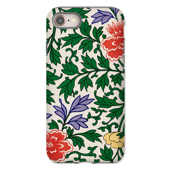Chinese Aesthetic Botanical Pattern - Owen Jones Iphone Case, 8 / Matte, Floral Patterned Phone Case Colorful Flowers Green Leaves