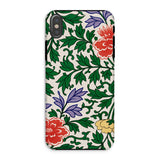 Chinese Aesthetic Botanical Pattern - Owen Jones Iphone Case, Xs / Matte, Floral-patterned Smartphone Case Green Leaves Purple Red Flowers