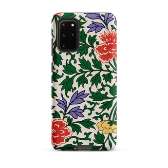 Chinese Aesthetic Botanical Pattern - Owen Jones Samsung Case, Galaxy S20 Plus / Matte, Smartphone Case Vibrant Floral Pattern Red Purple