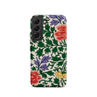 Chinese Aesthetic Botanical Pattern Owen Jones Samsung Case, Galaxy S22 / Matte, White Smartphone Case Vibrant Floral Pattern Red Purple