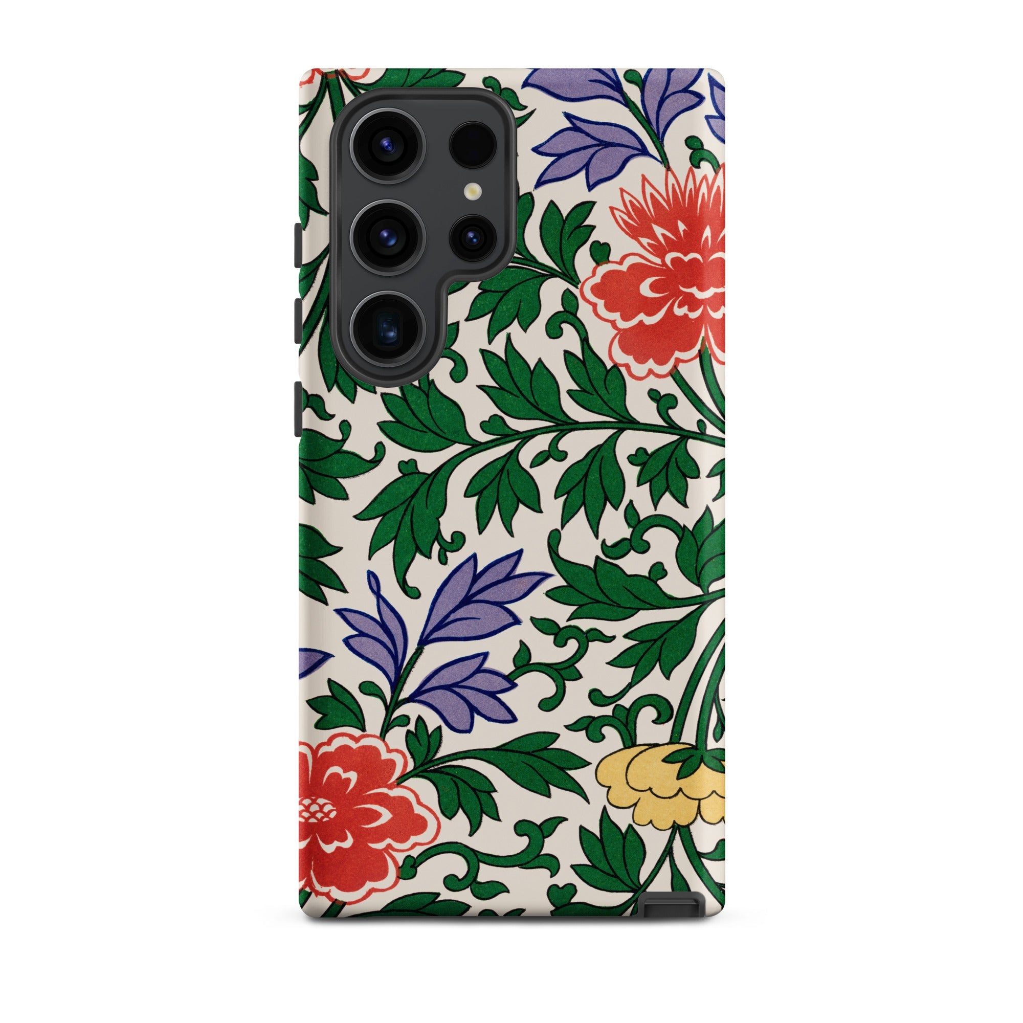 Chinese Aesthetic Botanical Pattern Owen Jones Samsung Case, Galaxy S23 Ultra / Matte, Phone Case Floral Pattern Red Purple Yellow Flowers