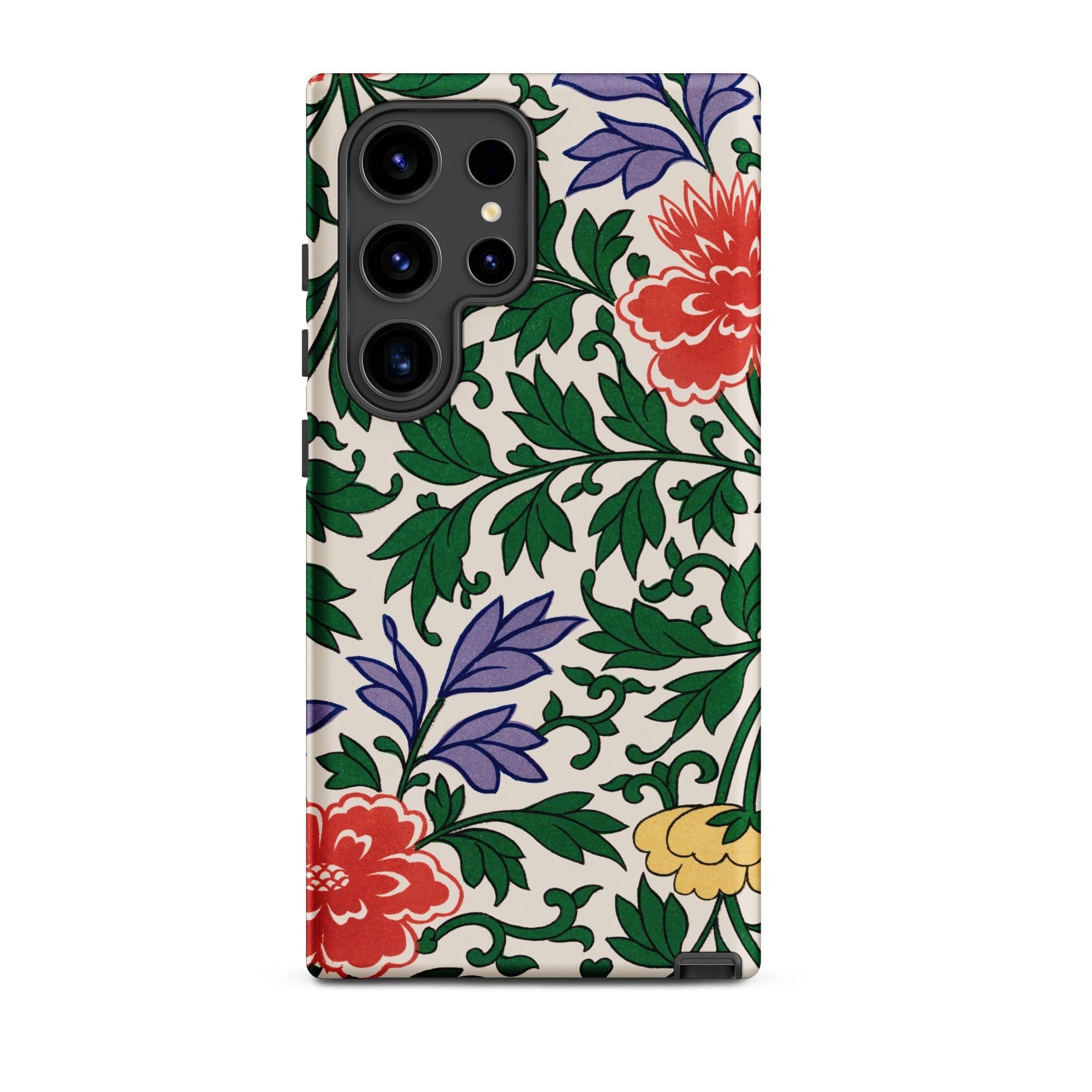 Chinese Aesthetic Botanical Pattern Owen Jones Samsung Case, Galaxy S24 Ultra / Matte, Smartphone Case Colorful Floral Leaf Pattern