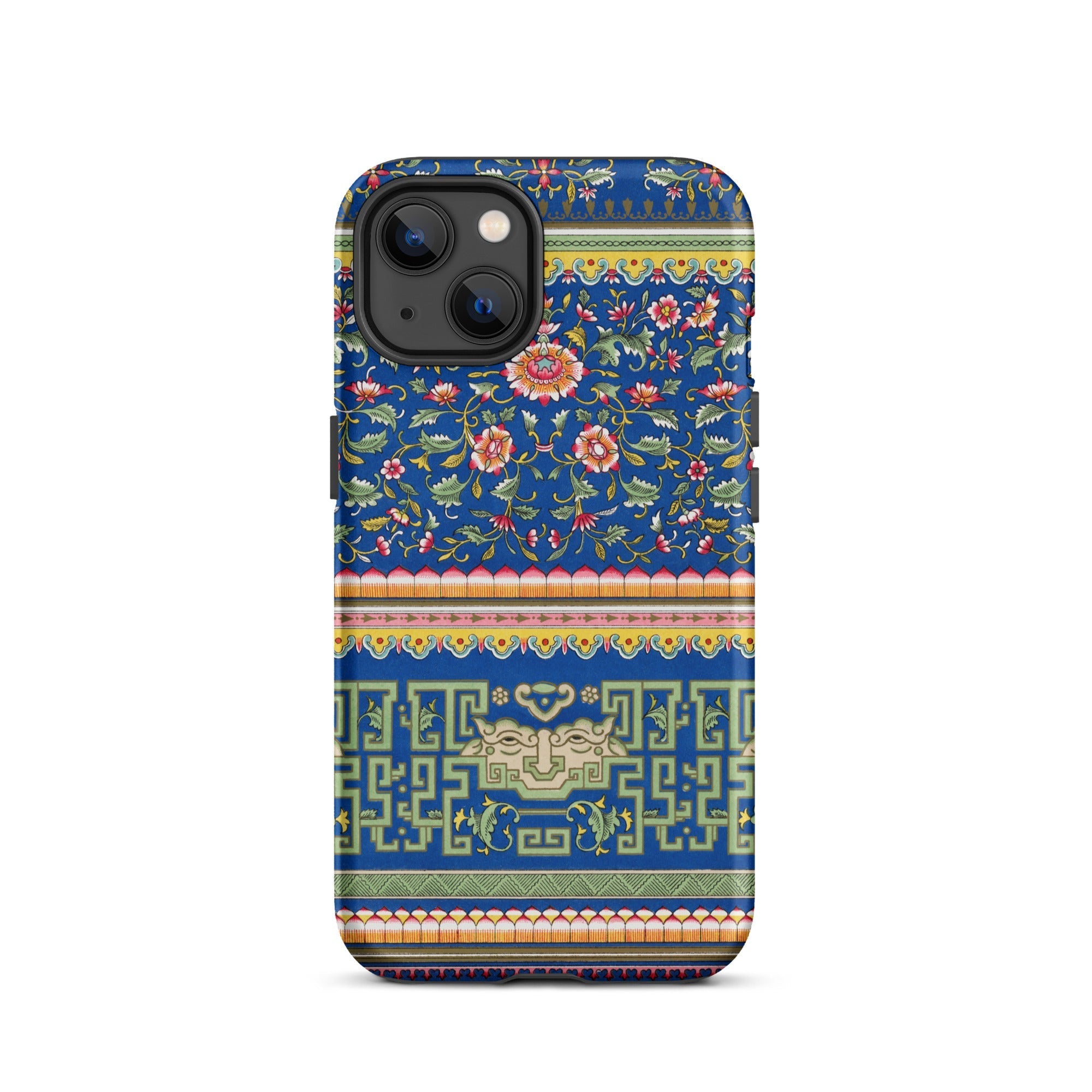 Chinese Aesthetic Pattern Owen Jones Iphone Case, 13 / Matte, Blue Floral Geometric Patterned Phone Case
