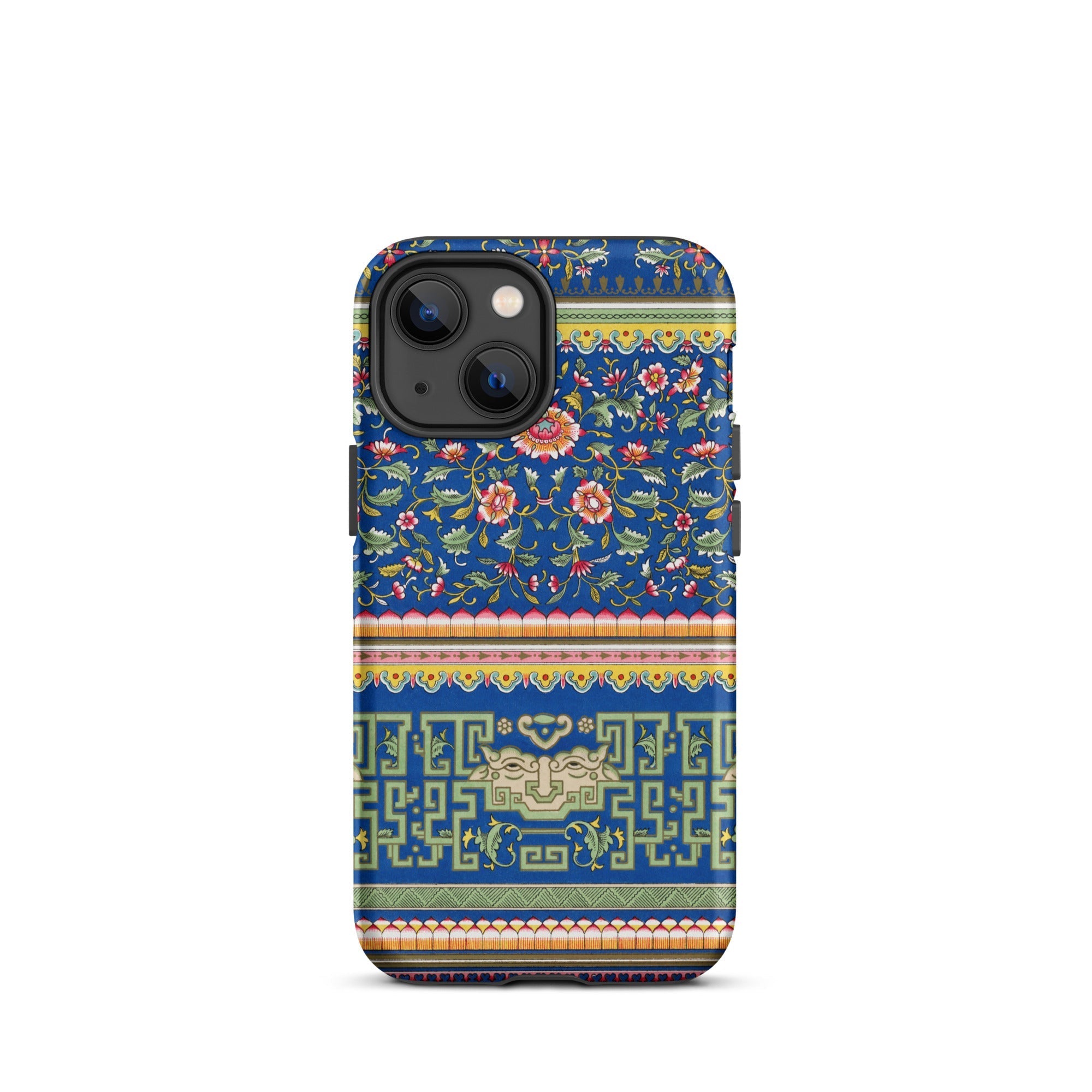 Chinese Aesthetic Pattern Owen Jones Iphone Case, 13 Mini / Matte, Blue Floral Geometric Patterned Phone Case