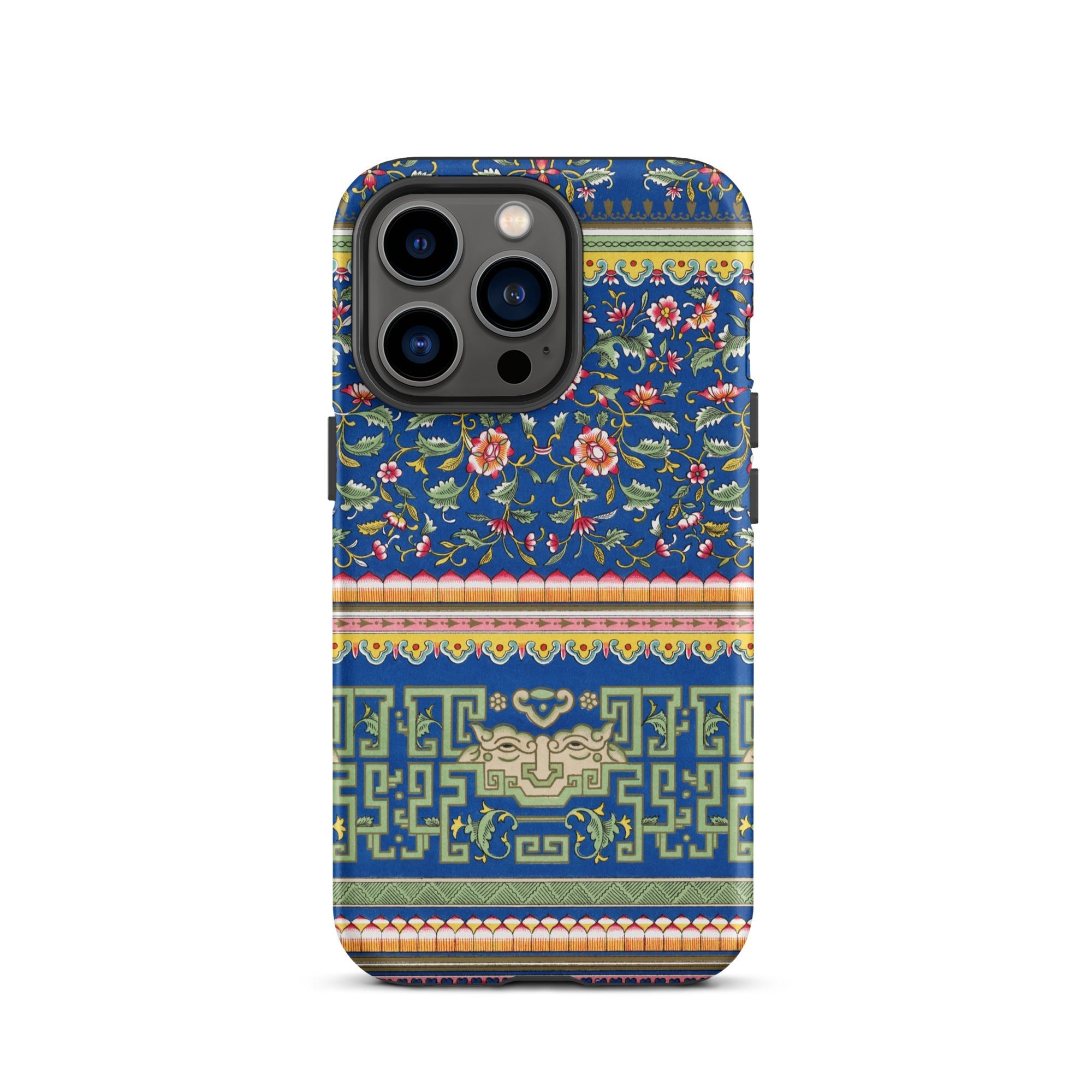 Chinese Aesthetic Pattern Owen Jones Iphone Case, 13 Pro / Matte, Blue Floral Geometric Patterned Phone Case