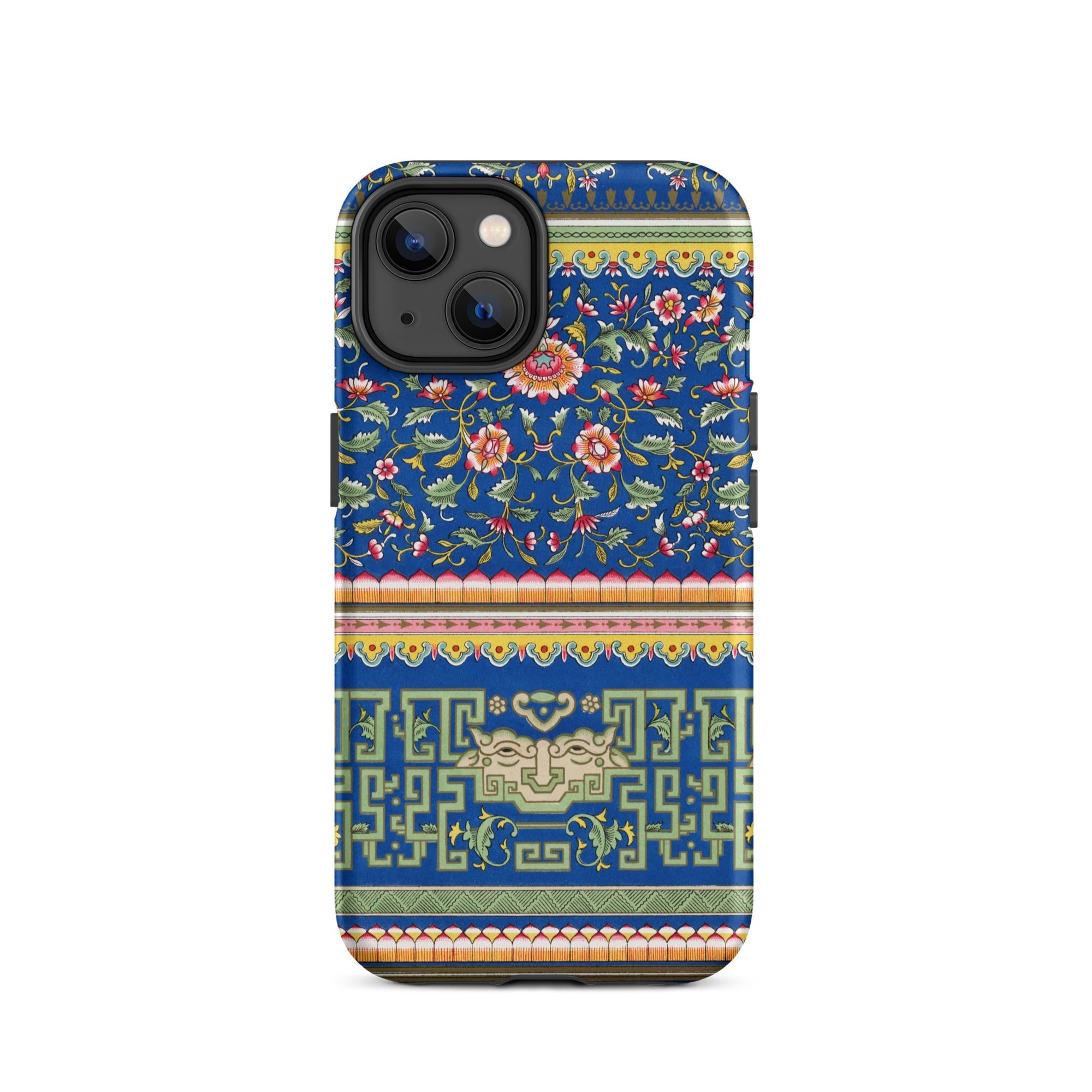 Chinese Aesthetic Pattern Owen Jones Iphone Case, 14 / Matte, Blue Floral Geometric Phone Case