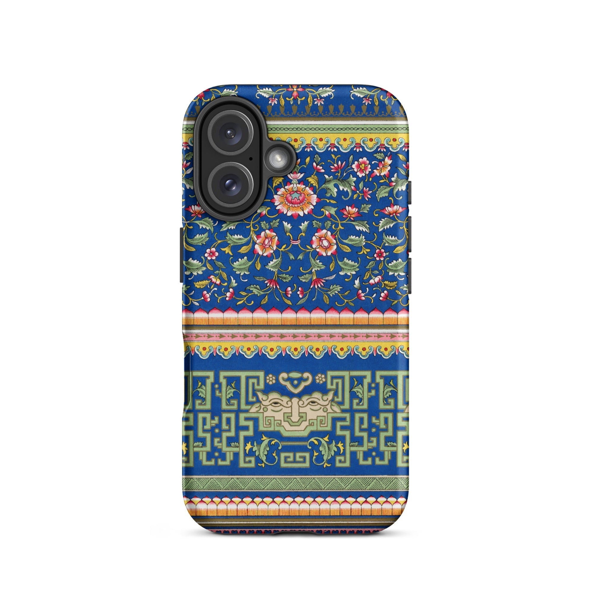 Chinese Aesthetic Pattern Owen Jones Iphone Case, 16 / Matte, Blue Floral Geometric Patterned Phone Case