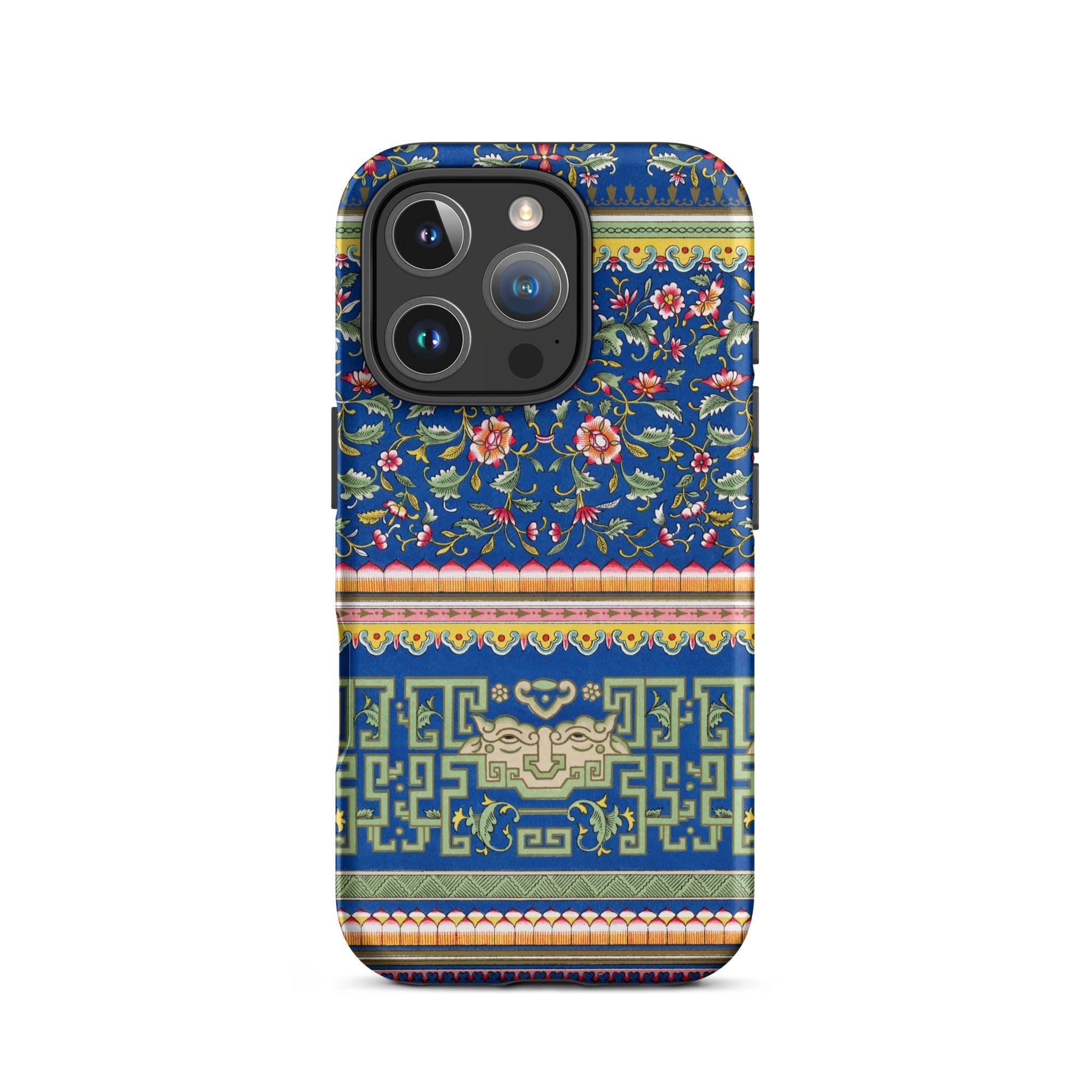 Chinese Aesthetic Pattern Owen Jones Iphone Case, 16 Pro / Matte, Blue Floral Geometric Patterned Phone Case