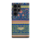 Chinese Aesthetic Pattern - Owen Jones Phone Case Samsung Galaxy S24 Ultra / Matte Vibrant Blue Adorned Intricate Floral Geometric,