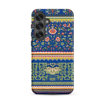 Chinese Aesthetic Pattern - Owen Jones Phone Case Samsung Galaxy S25 Plus / Matte Vibrant Blue Adorned Intricate Floral Geometric,