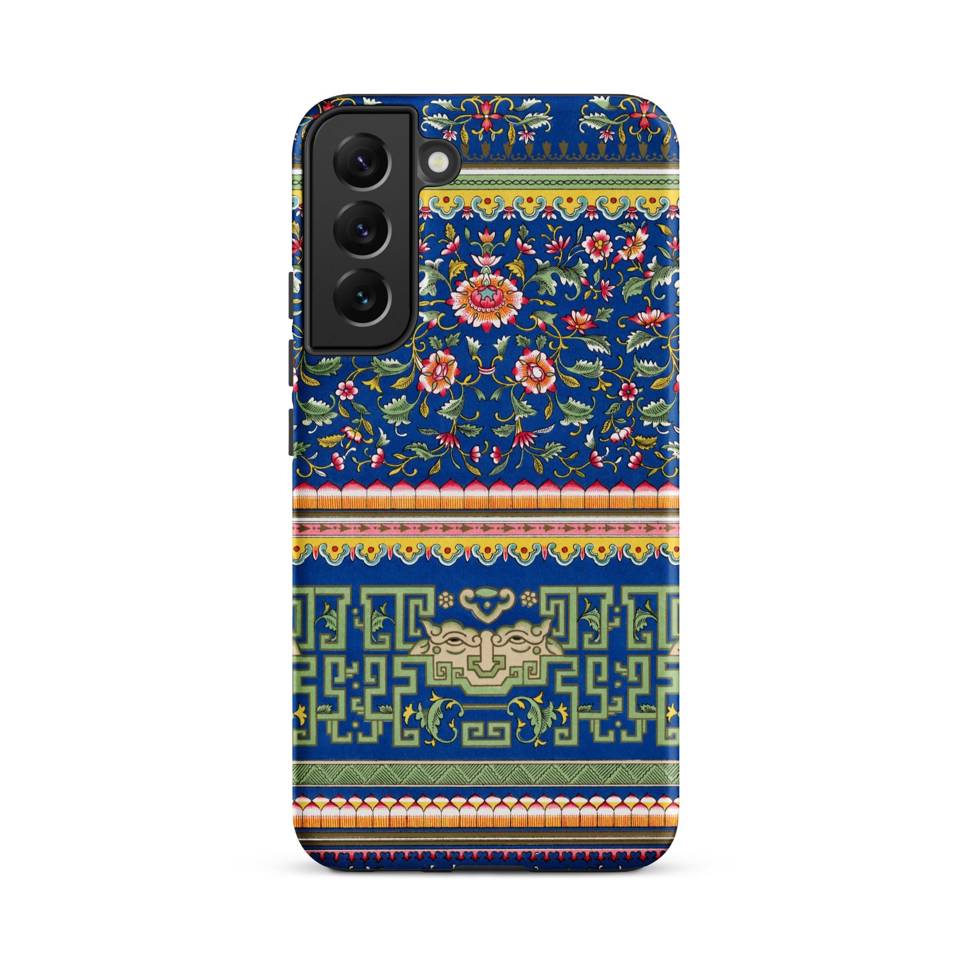 Chinese Aesthetic Pattern Owen Jones Samsung Case, Galaxy S22 Plus / Matte, Smartphone Case Blue Floral Geometric Pattern