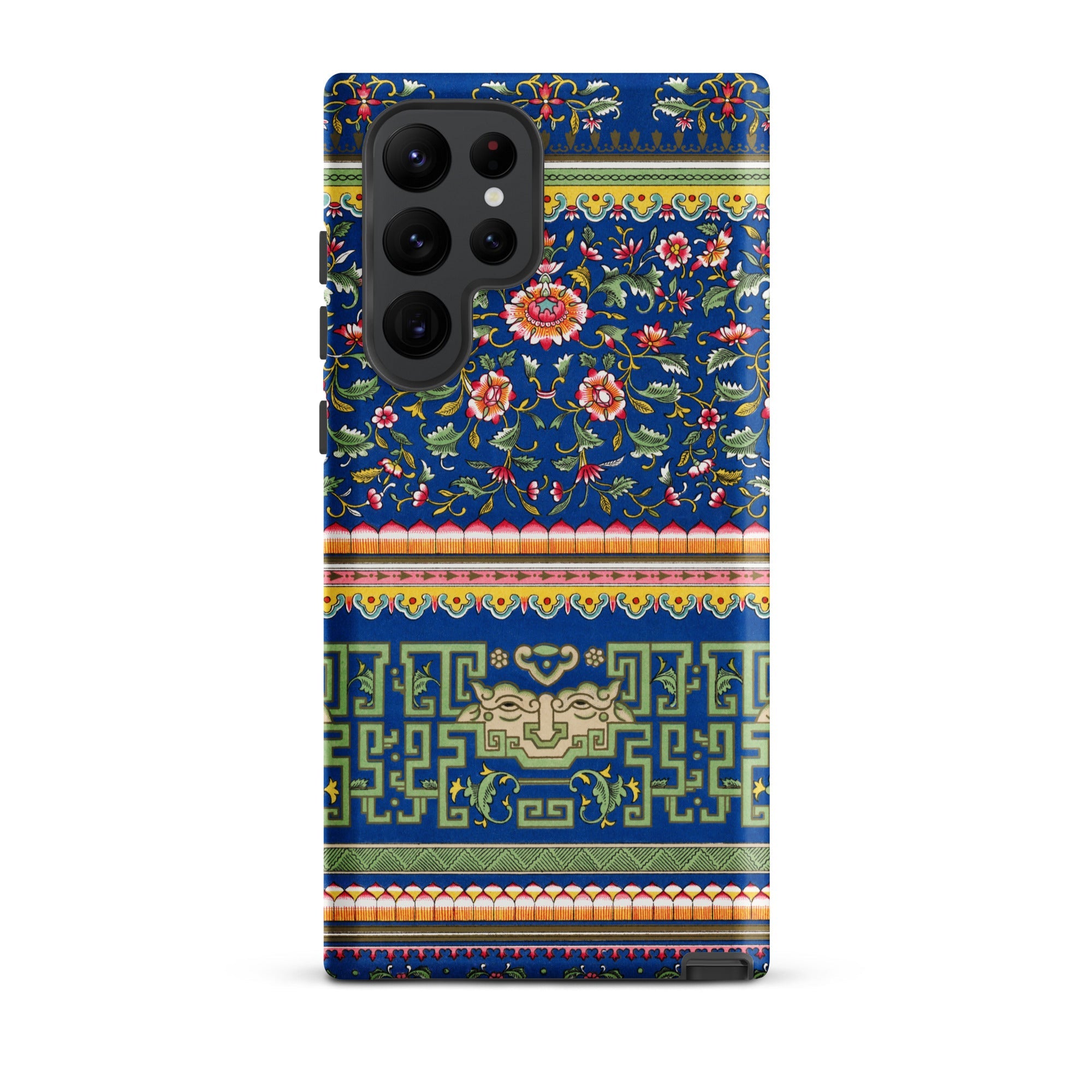 Chinese Aesthetic Pattern Owen Jones Samsung Case, Galaxy S22 Ultra / Matte, Smartphone Case Intricate Floral Geometric Pattern Blue Green