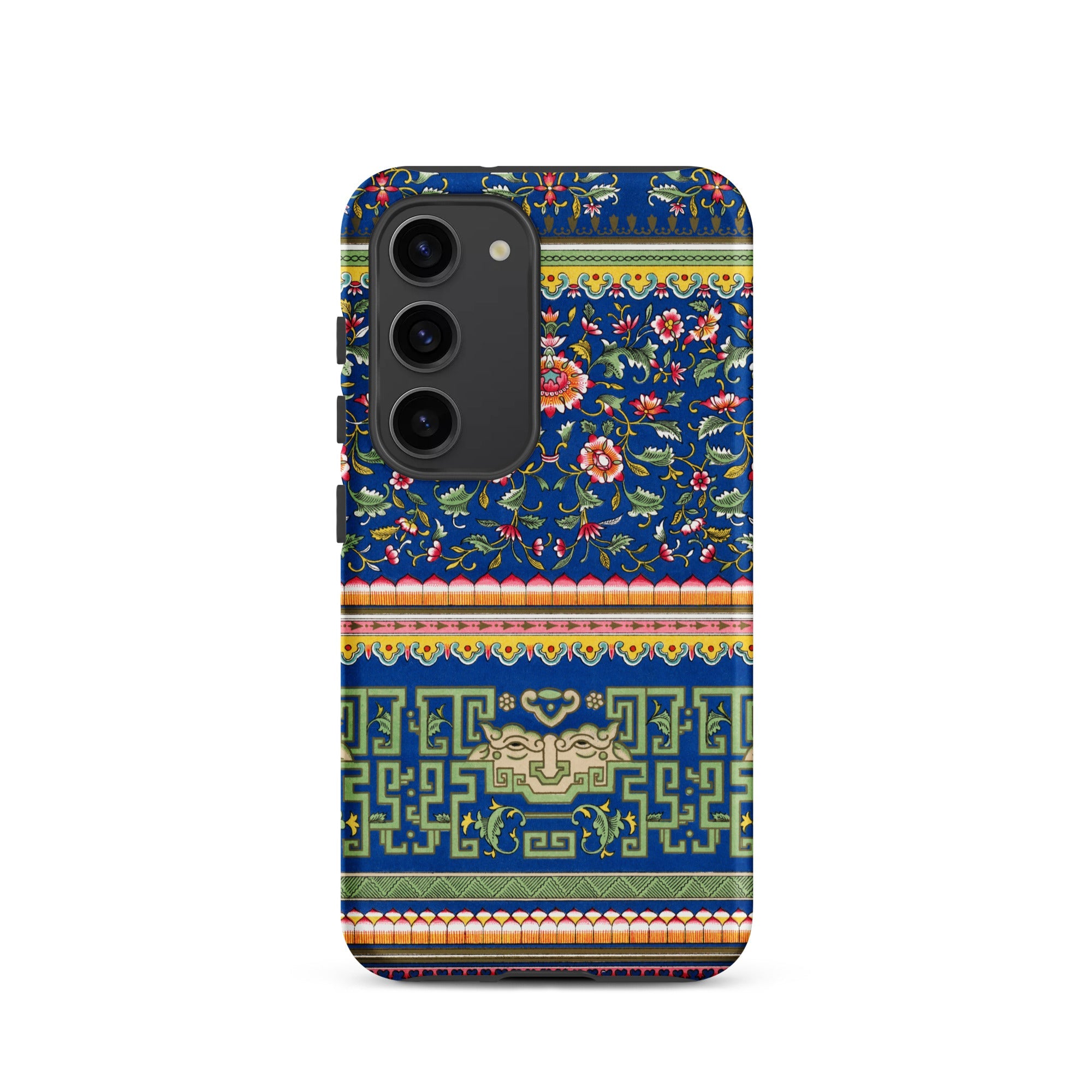 Chinese Aesthetic Pattern Owen Jones Samsung Case, Galaxy S23 / Matte, Smartphone Case Blue Floral Geometric Pattern
