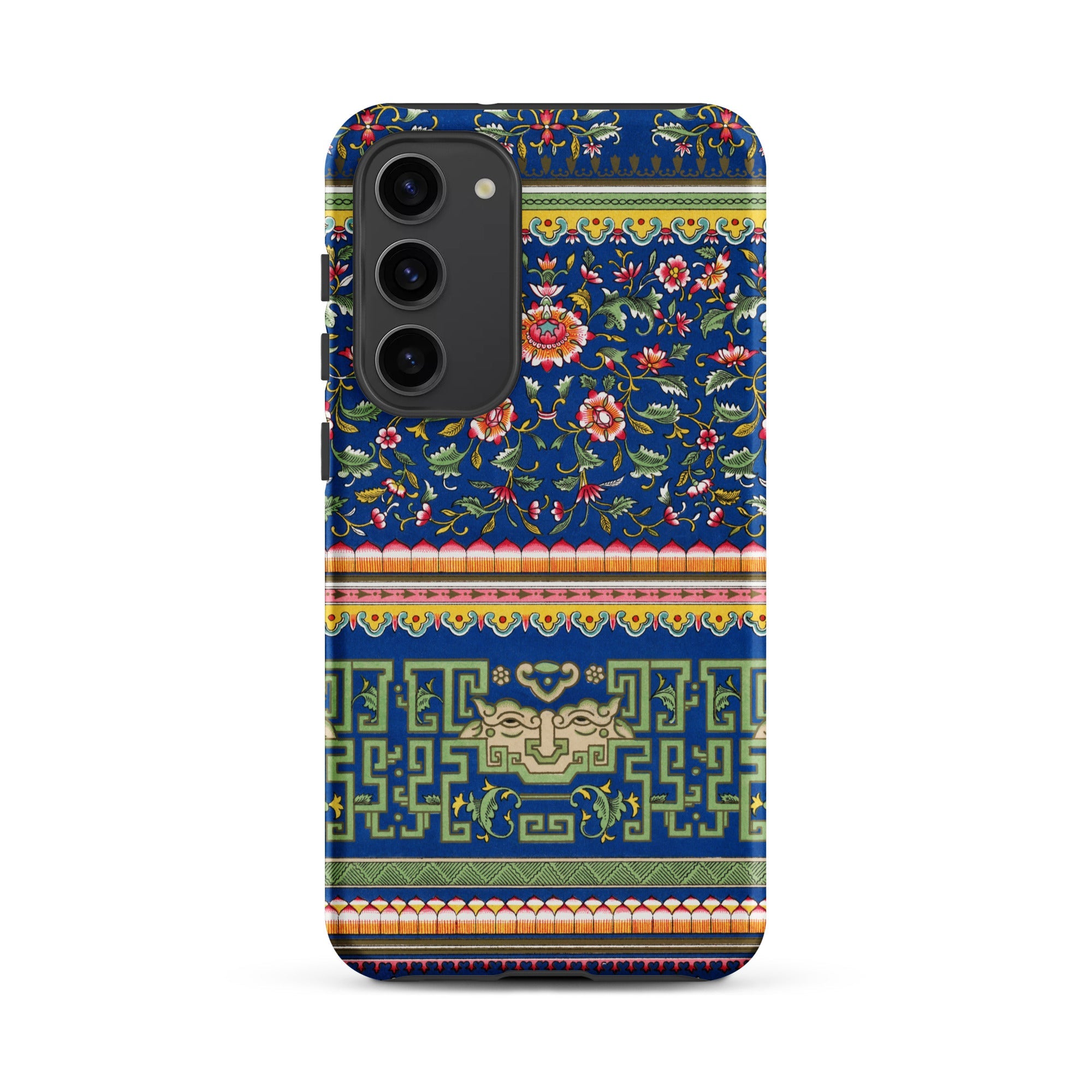 Chinese Aesthetic Pattern Owen Jones Samsung Case, Galaxy S23 Plus / Matte, Smartphone Case Blue Floral Geometric Pattern