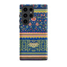 Chinese Aesthetic Pattern Owen Jones Samsung Case, Galaxy S23 Ultra / Matte, Blue Smartphone Case Floral Geometric Pattern