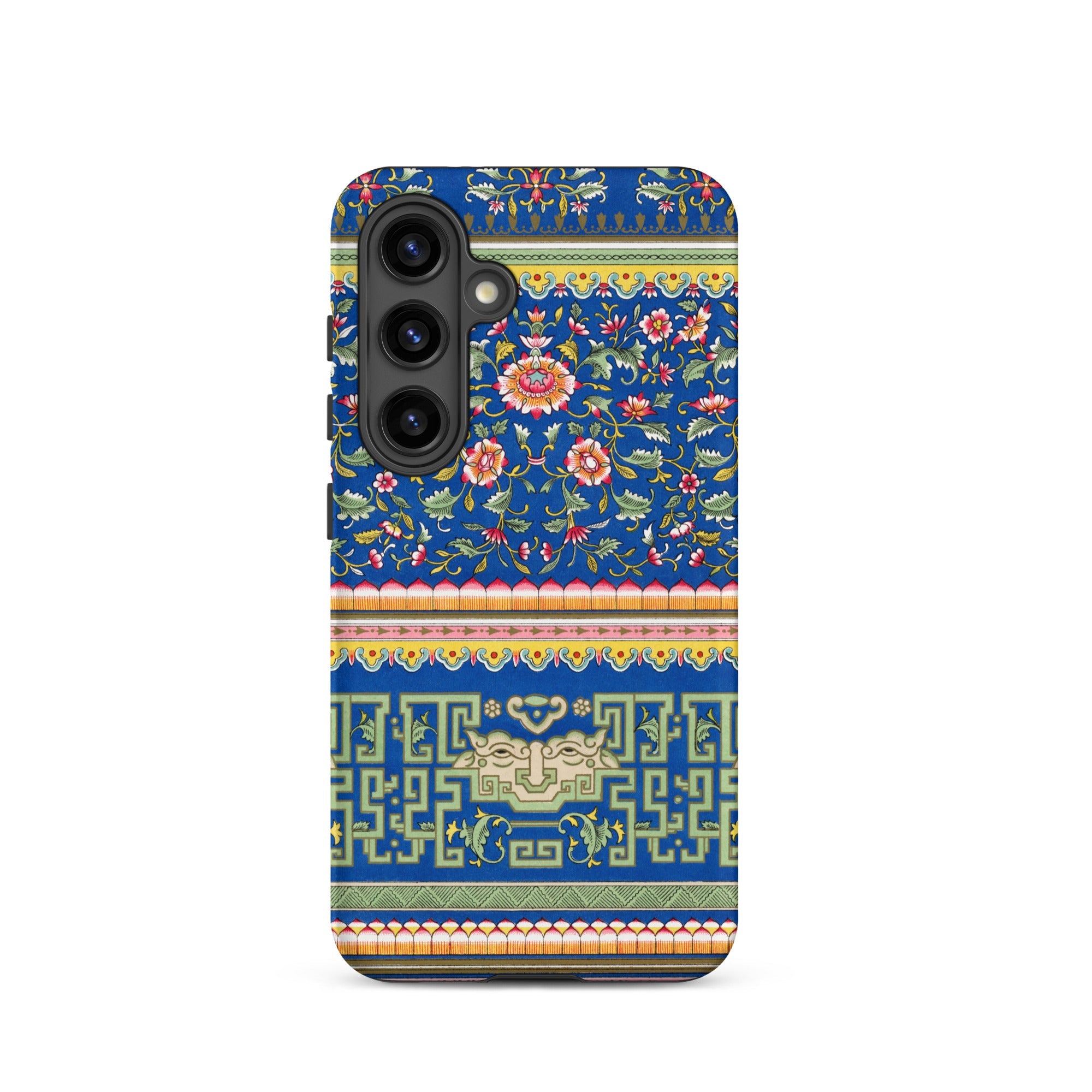 Chinese Aesthetic Pattern Owen Jones Samsung Case, Galaxy S24 / Matte, Smartphone Case Ornate Blue Pink Gold Floral Geometric