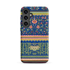 Chinese Aesthetic Pattern Owen Jones Samsung Case, Galaxy S24 Plus / Matte, Blue Smartphone Case Ornate Floral Geometric Pattern