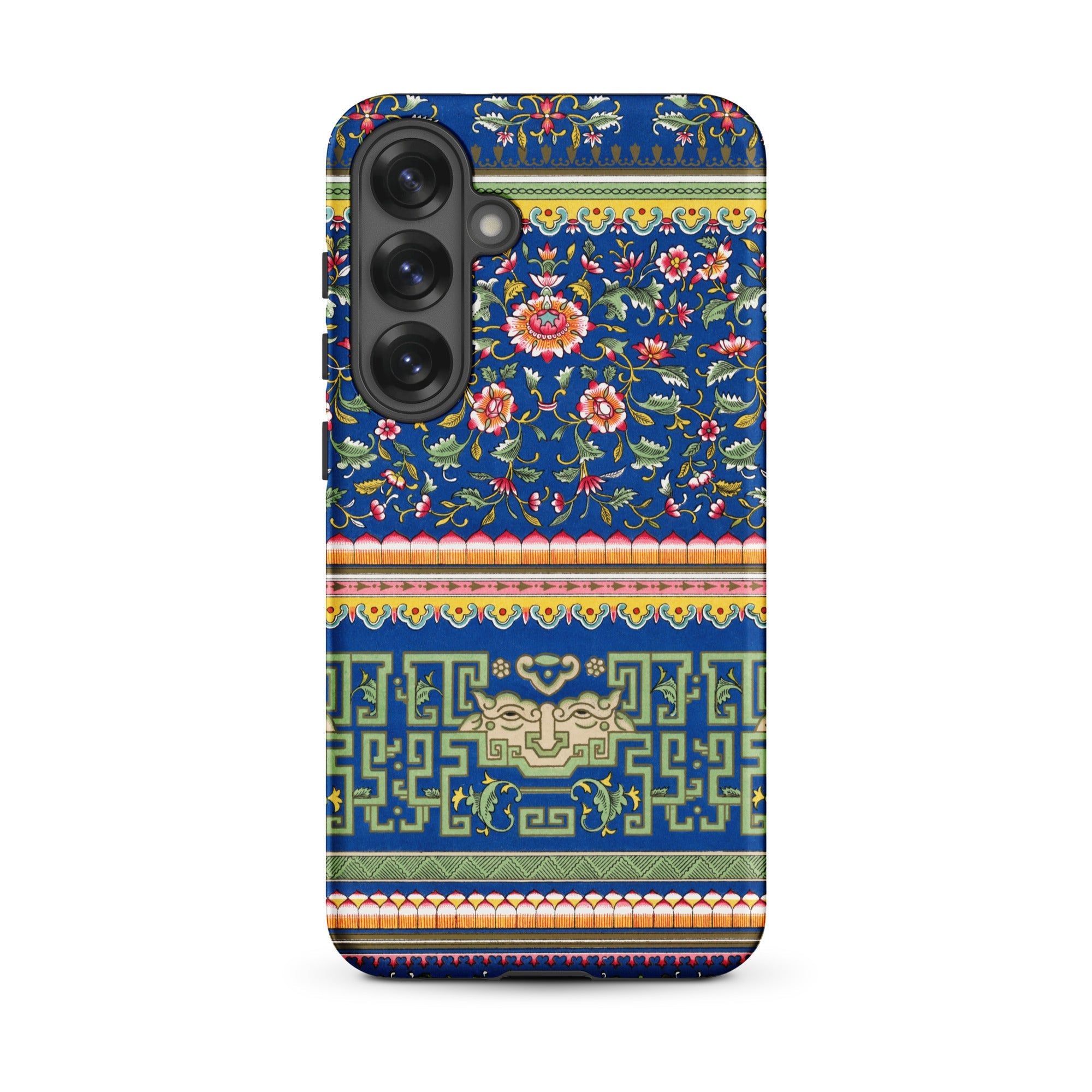 Chinese Aesthetic Pattern Owen Jones Samsung Case, Galaxy S25 Plus / Matte, Smartphone Case Blue Floral Geometric Pattern
